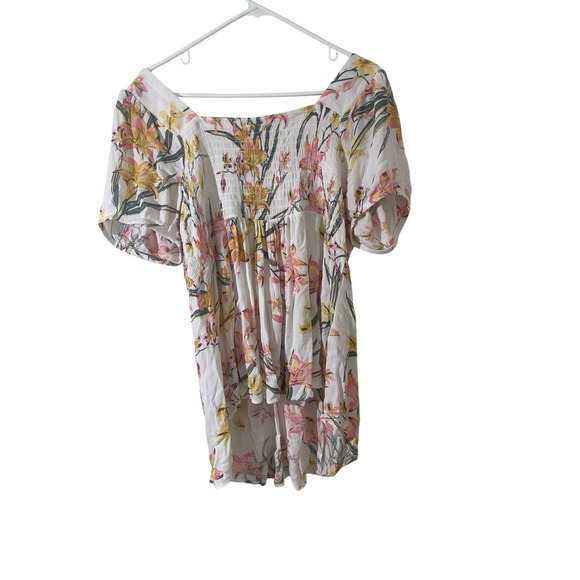 Torrid‎ Floral Crinkle Gauze Babydoll Top Plus Size 2X Coquette Milkmaid Flirty - Picture 3 of 6
